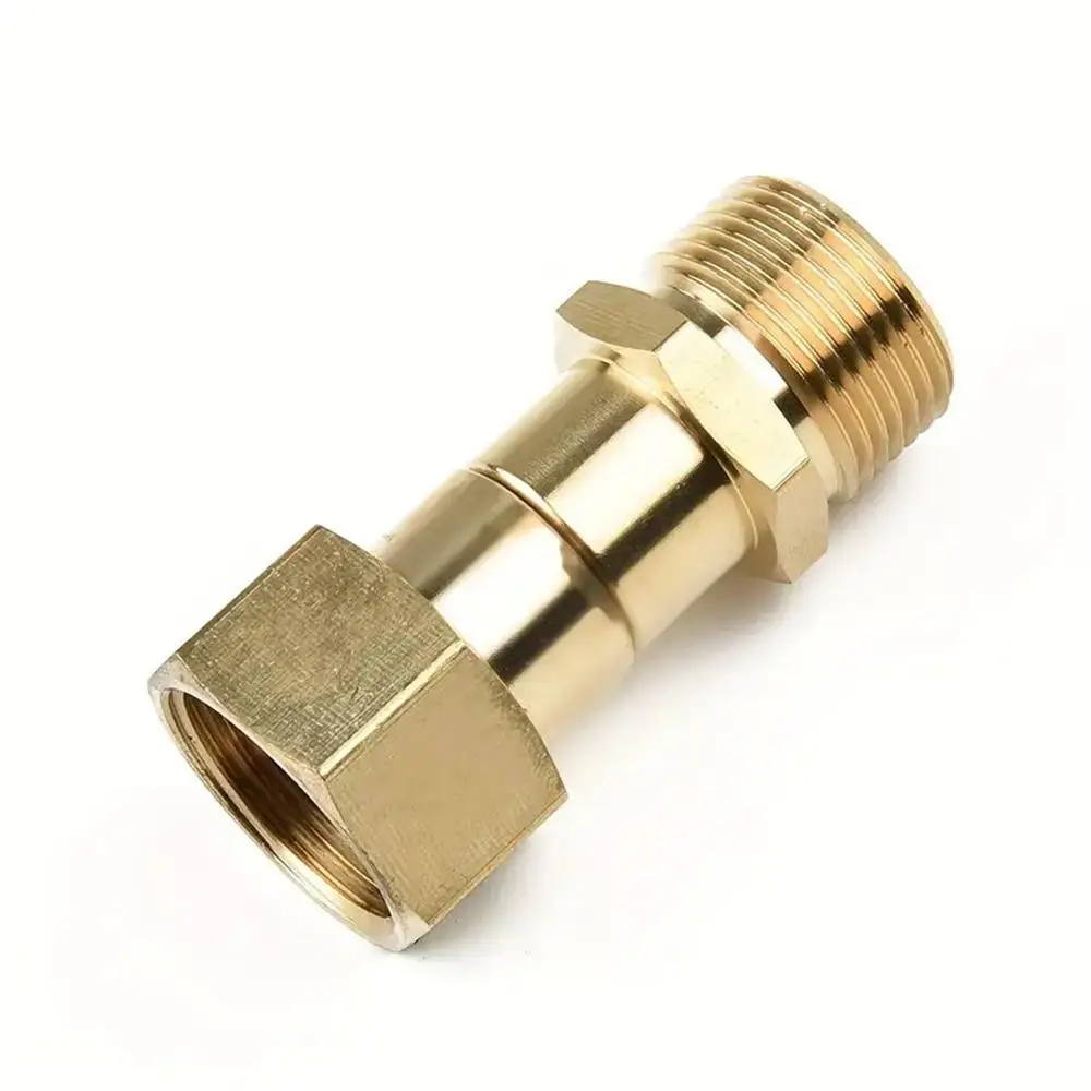 High Pressure Washer Gun Copper 360°Anti Twist Wash Gun To Hose Connector M22 M14 Swivel Fitting Adapter Coupler Accessories 1Pc