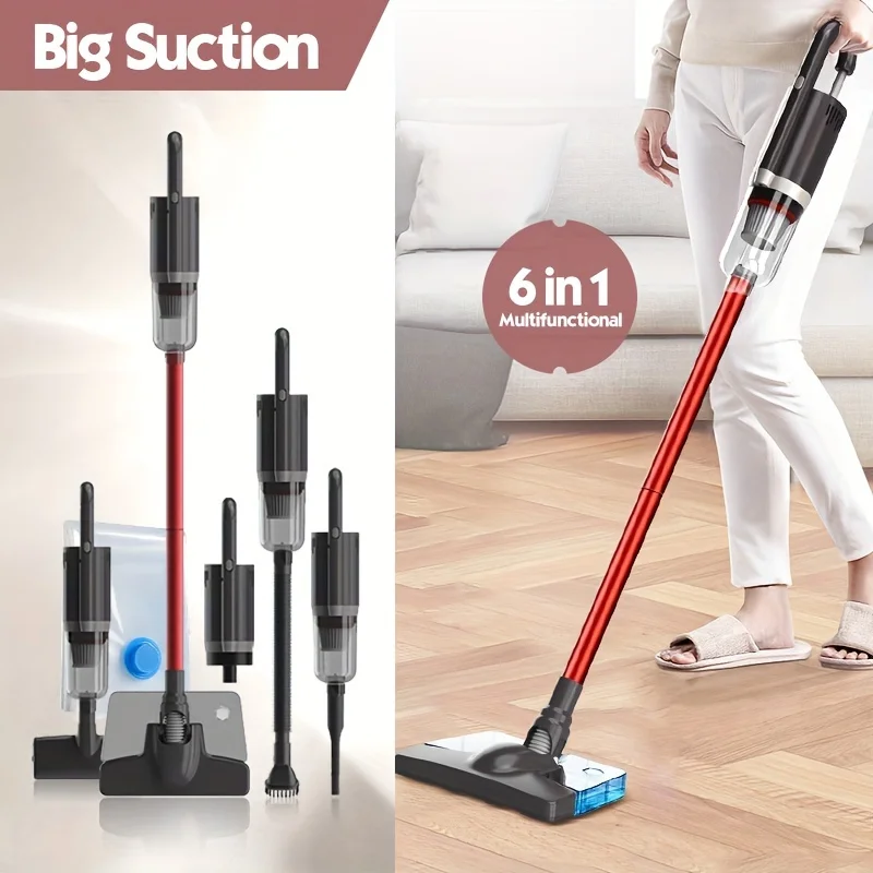 USB Rechargeable Wireless Wet Dry Floor Dust Hair Multifunction 6in1 Handhled Vacuum Cleaner