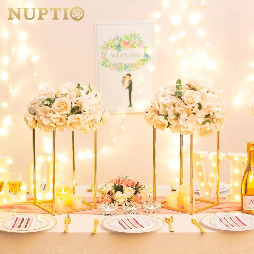 Imagem -06 - Vasos de Ouro para Centerpieces Wedding Centerpieces Mesa Vaso Alto 15.7 10 Pcs