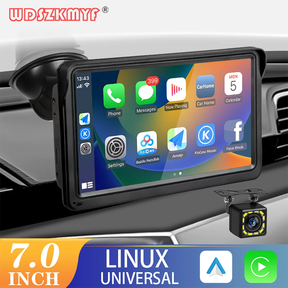 Autoradio universale da 7 pollici per Auto Wireless Apple Carplay Android Auto Multimedia lettore Video Touch Screen FM Bluetooth WIFI