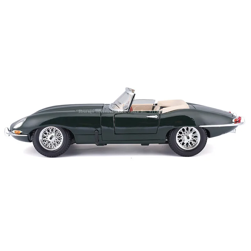 Bburago 1:18 Scale Jaguar E-type Cabriolet Alloy Luxury Vehicle Diecast Pull Back Cars Model Toy Collection Gift