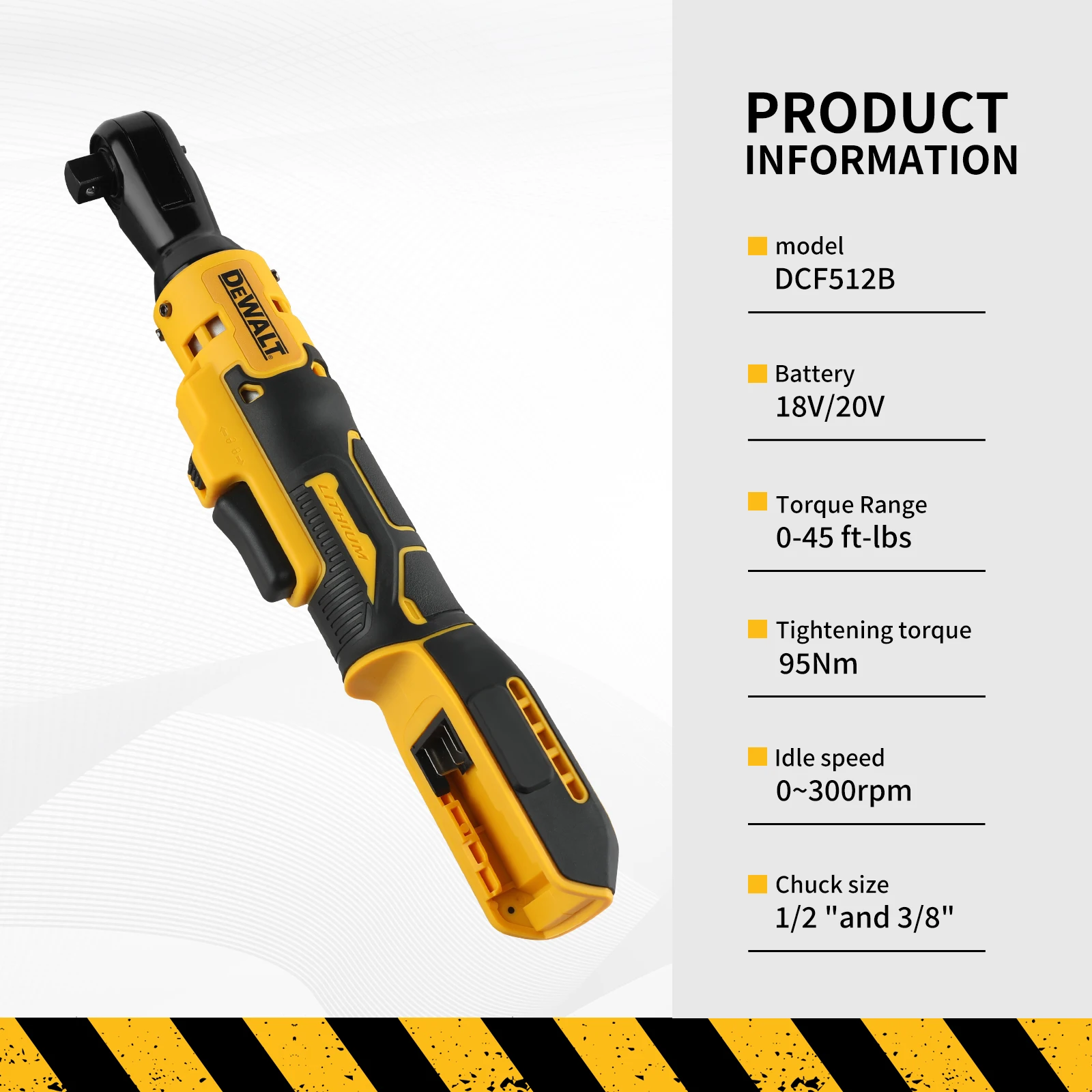 DEWALT DCF512 20V Brushless 1/2 Inch Ratchet Wrench Variable Speed LED Compact Cordless Power Tool