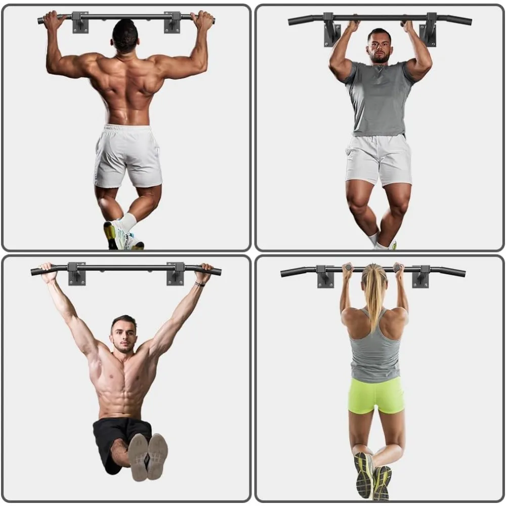 قضيب سحب للتركيب على الحائط عالي التحمل لصالة الألعاب الرياضية المنزلية، سعة 600 رطل مع أوضاع قبضة متعددة