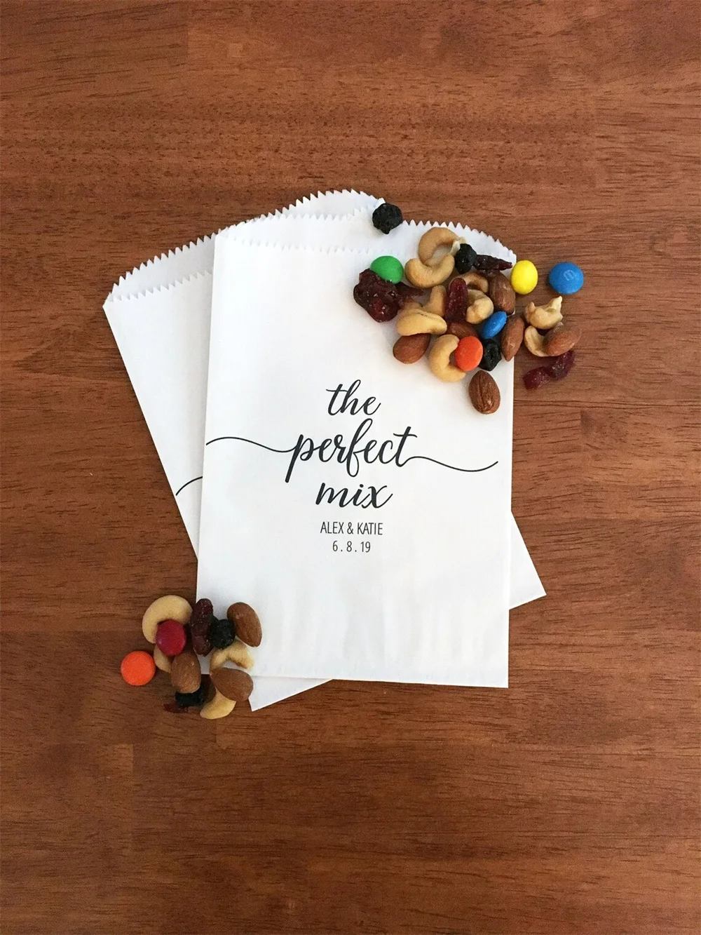 25 Wedding Trail Mix Favor Bags LINED - Perfect Mix Bags for Weddings - Trail Mix Bar Bags - Rustic Wedding Favors for Guests