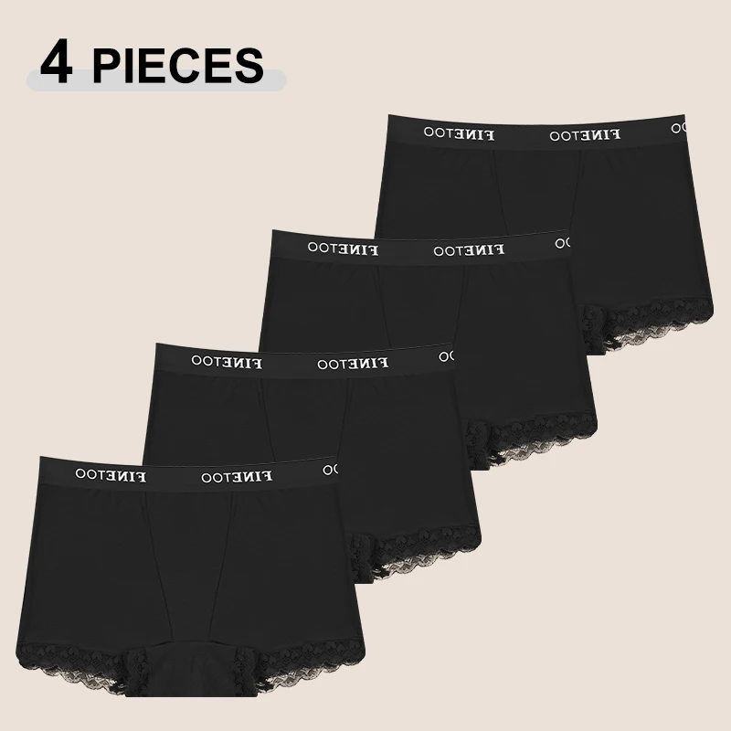 4 STKS Naadloze Katoenen Slipje Voor Vrouwen Sexy Kant Brief Elastische Boyshort Vrouwelijke Sport Comfortabele Ademende Boxershorts