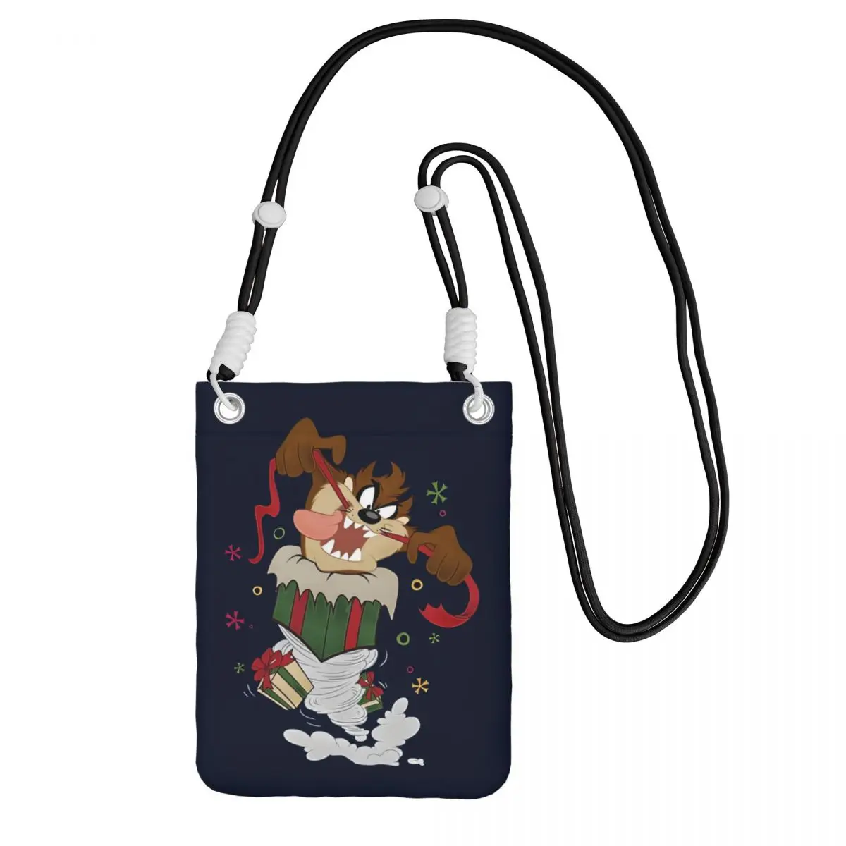 

Custom Christmas Tasmanians Devils Mobile Phone Bag Women Men Animated Cartoon Shoulder Crossbody Bag Card Bag Mini Purse Wallet