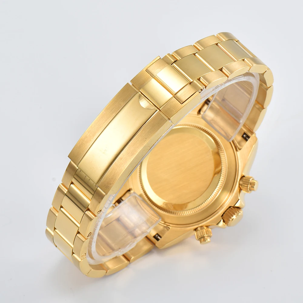 맞춤형 남성용 VK63 크로노 그래프 시계 사파이어 스테인레스 스틸 방수 케이스 GEM 케이스 남성용 스포츠 시계 VK63 다이얼