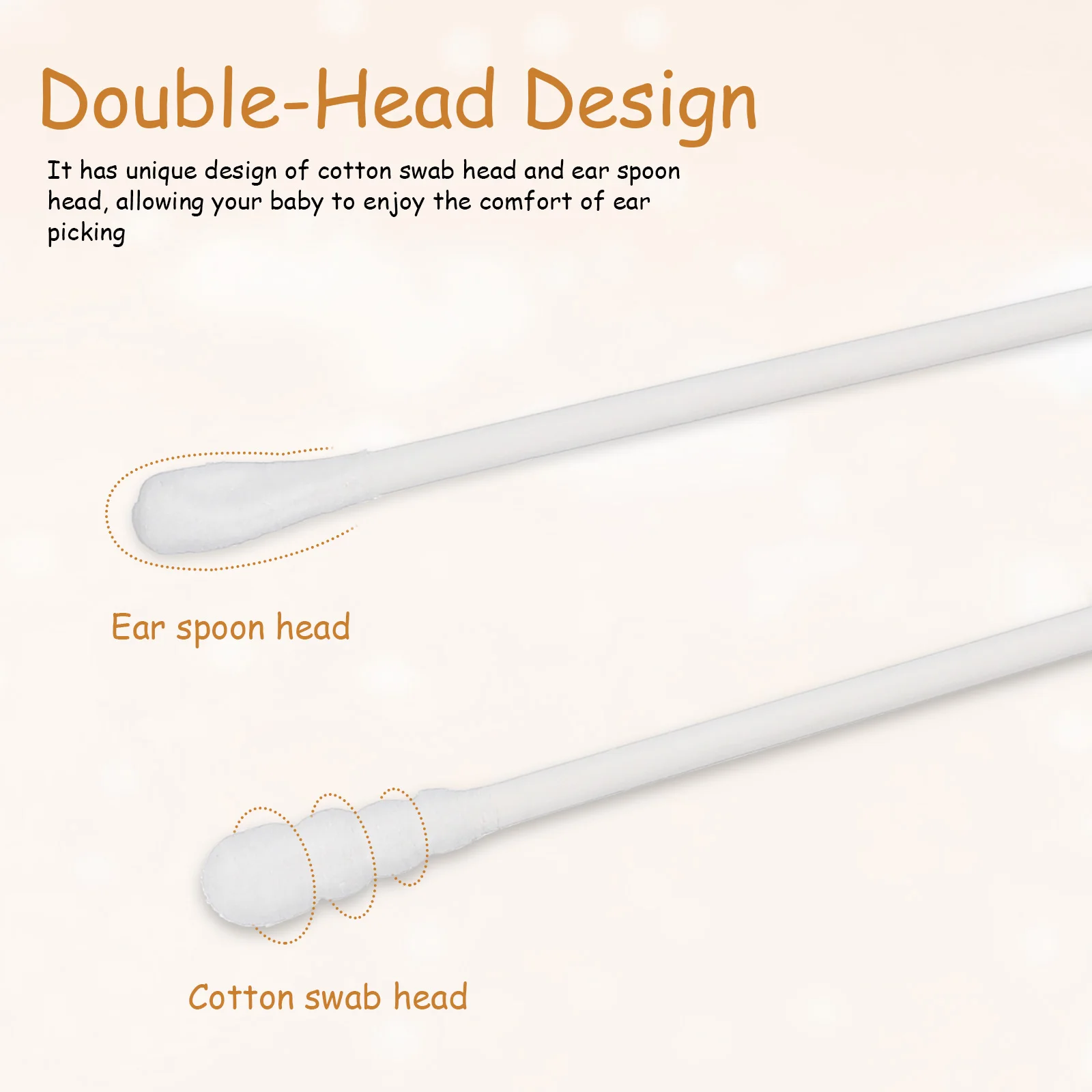 أعواد قطنية لإزالة شمع أذن الطفل، متعددة الوظائف، تستخدم حول العينين والأنف والأذنين، عصا قطنية