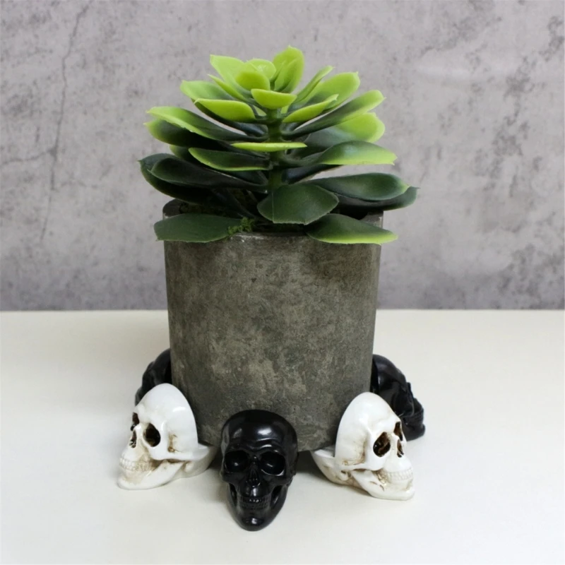 Eerie Decorative Skull Planter Mats Halloween Party Essential Skeletons Planter Stand Rack for Eye Catching Home Decors