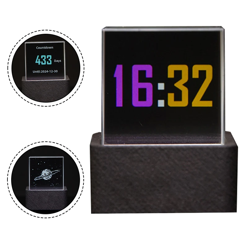 Smart 3D Holographic Weather Clock Real-Time Display Custom Decor New Mini Transparent WiFi Weather Clock Display CreativeGift