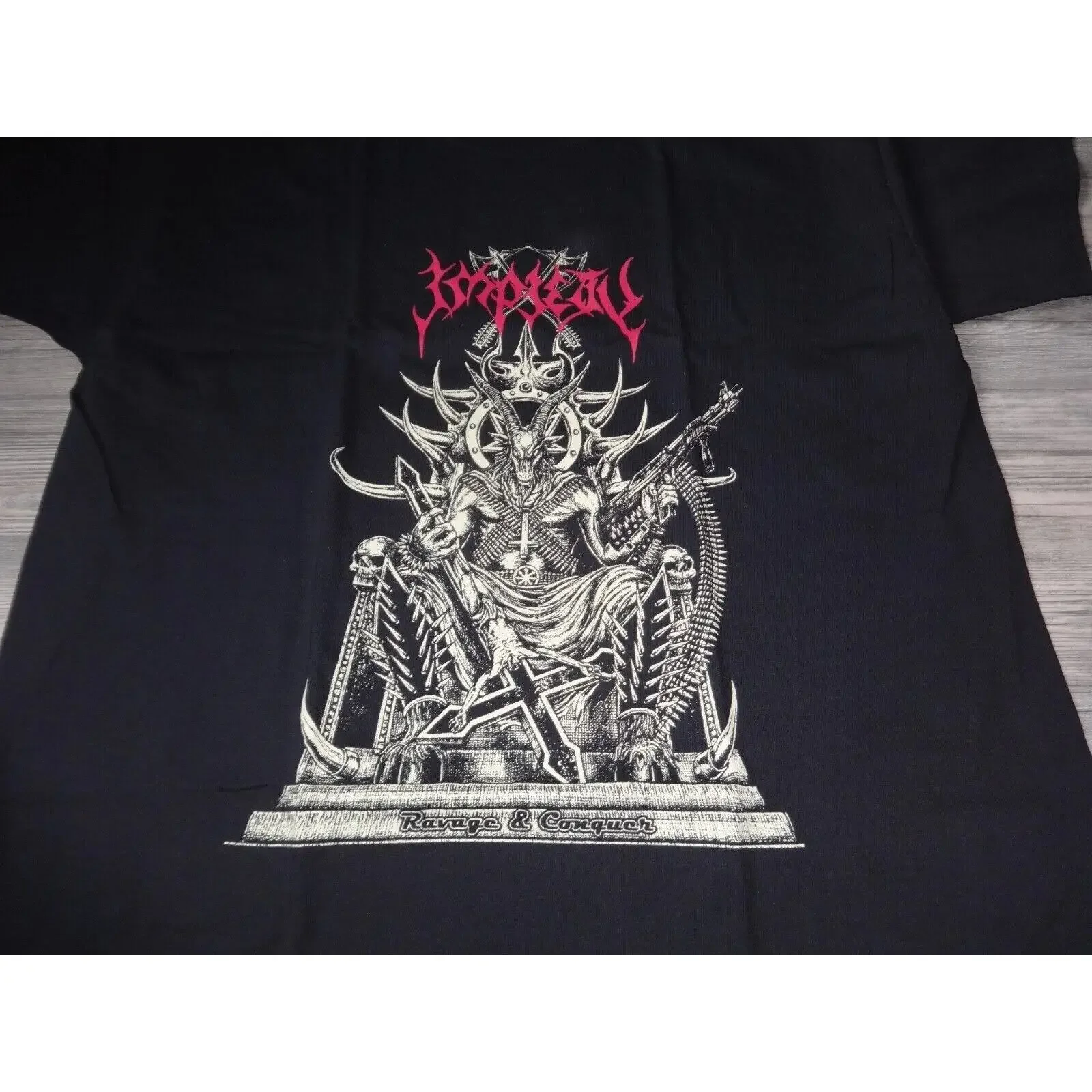 Impiety T Shirt Black Thrash Metal Midnight Sadistik Exekution Groza Archgoat vintage Washed Breathable Casual designer clothes