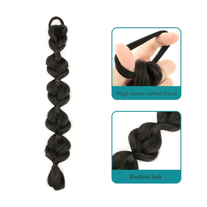 Alta coda di cavallo parrucca al gelsomino treccia costumi accessori Cosplay Bandeau principessa fantasia femminile capelli lunghi treccia a bolle coda di cavallo