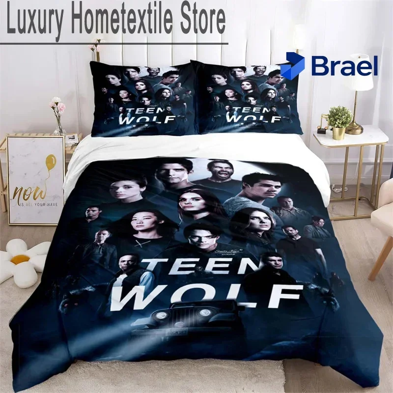 Exquisite 3D Print Teen Wolf Bedding Set,Duvet Cover Comforter Bed Set Quilt Cover Pillowcase,King Queen Twin Size Boys Girls Ad