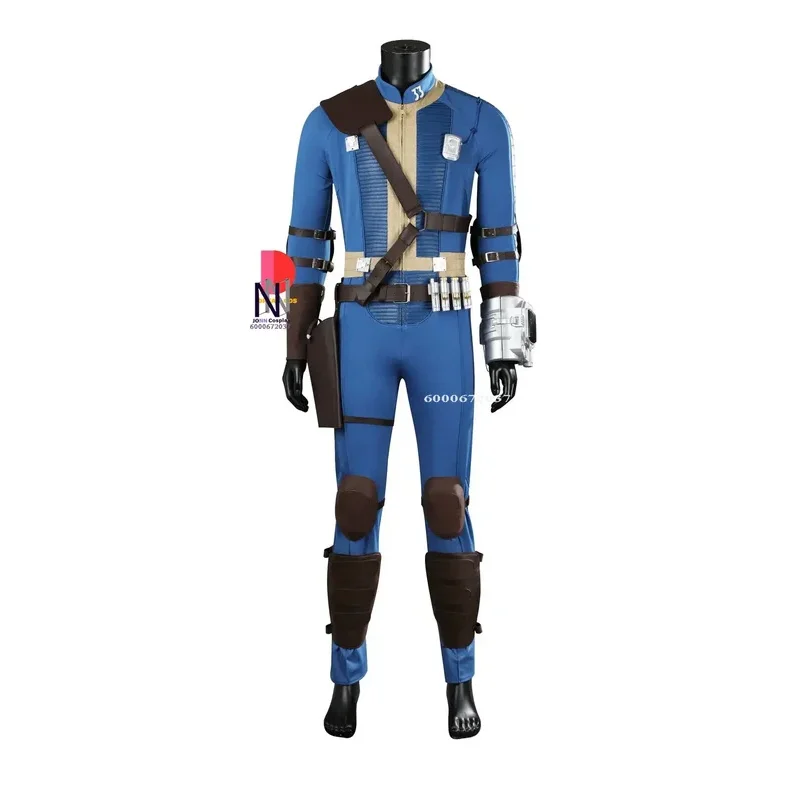 MN1 Fall Cos Out Vault 33 Hank Cosplay Costume Male Survivor Blue Uniform Suit Jumpsuit Arm Props Halloween Party Man Woman 8/yG