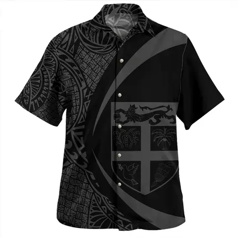 Hawaiian Summer 3D BULA FIJI Flag Emblem Printing Shirts Men Philippines Fiji Coat Of Arm Graphic Short Sleeves Fashion Clothing