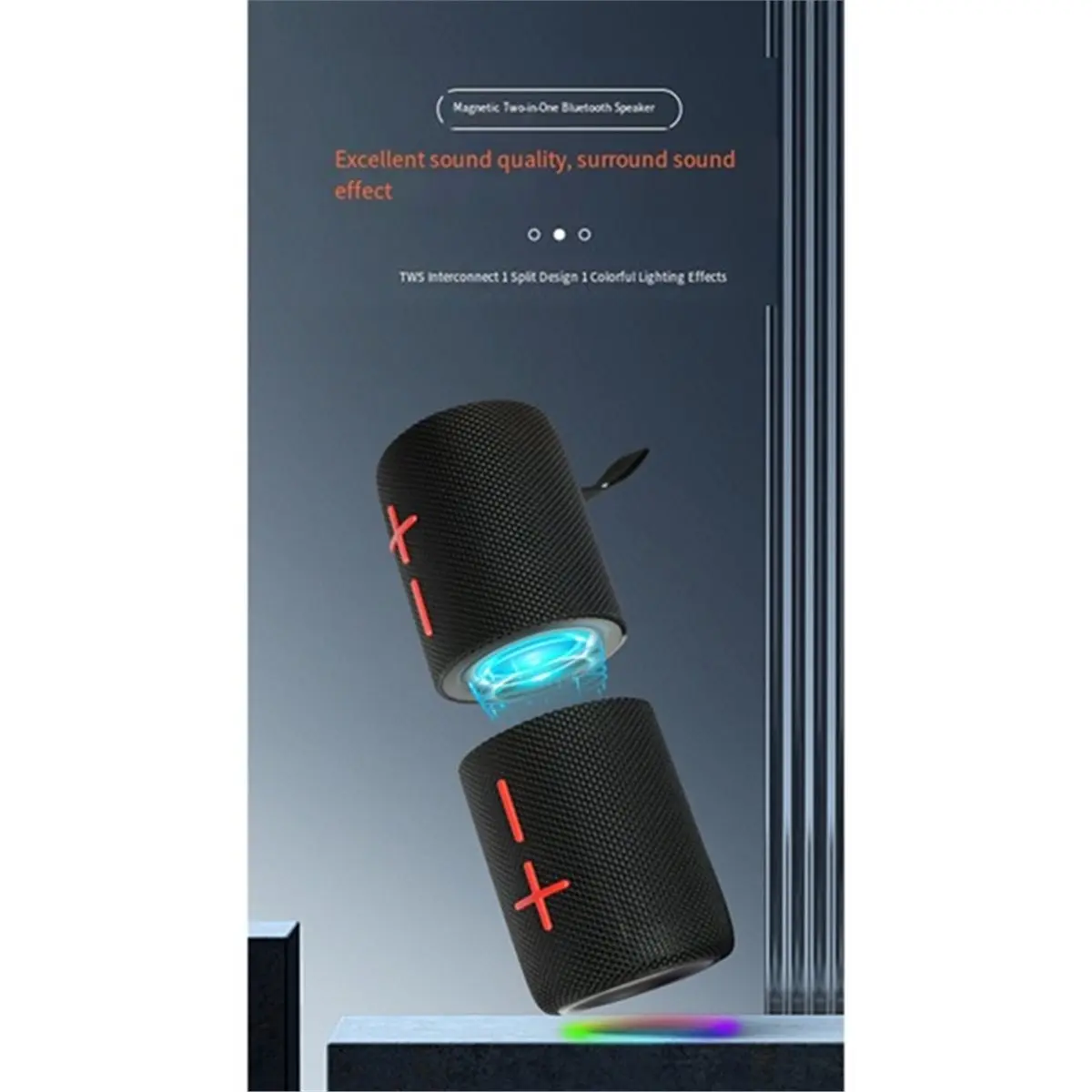 

ABYA 2-в-1 Магнитная разделяемая Bluetooth-колонка с двумя динамиками, беспроводная Bluetooth-колонка 360° ° Звук HIFI Стерео