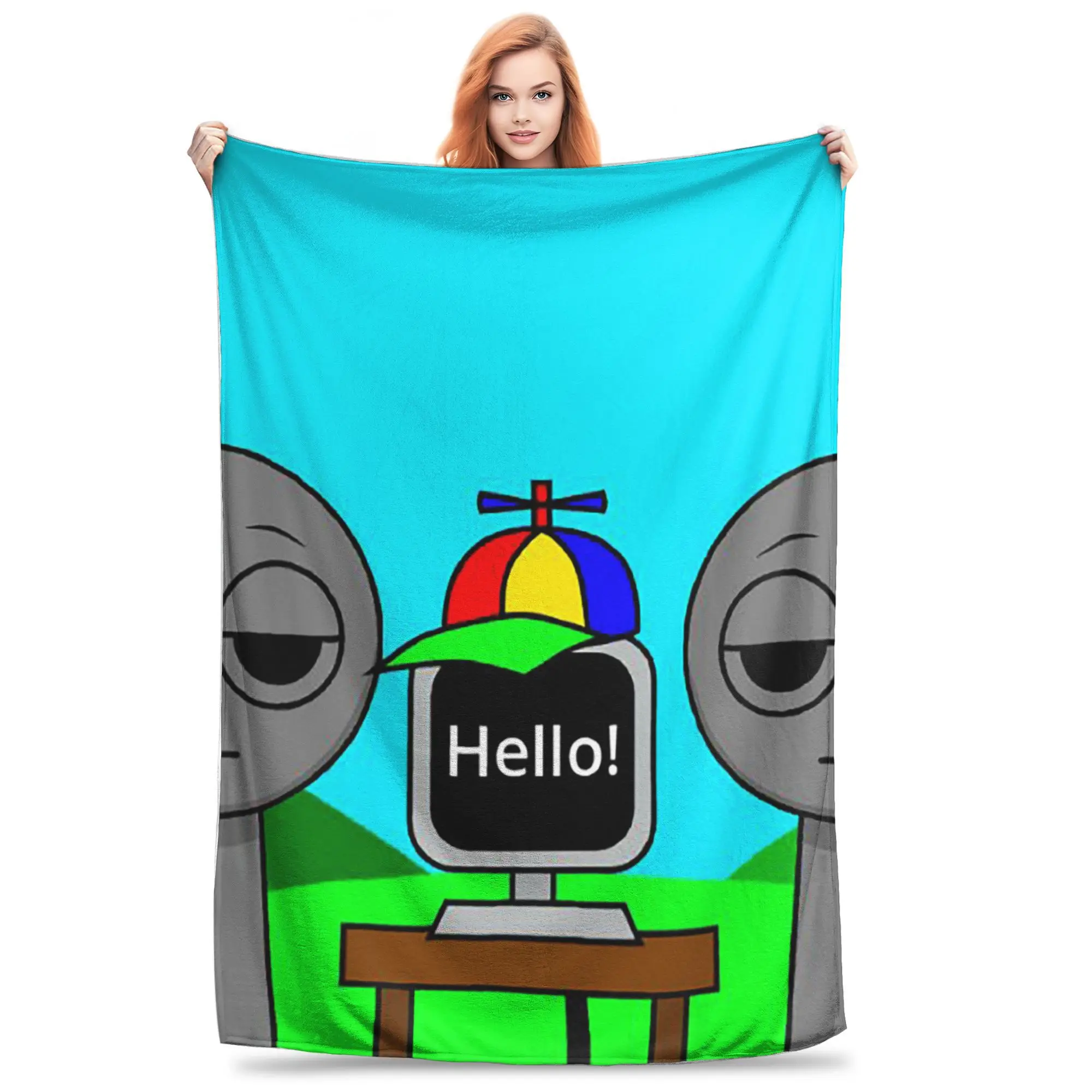 Flannel Throw Blanket Mr Fun Computer - Incredibox Sprunki Music-Mixing Game Blankets Soft Bedspread for Livingroom Home Travel