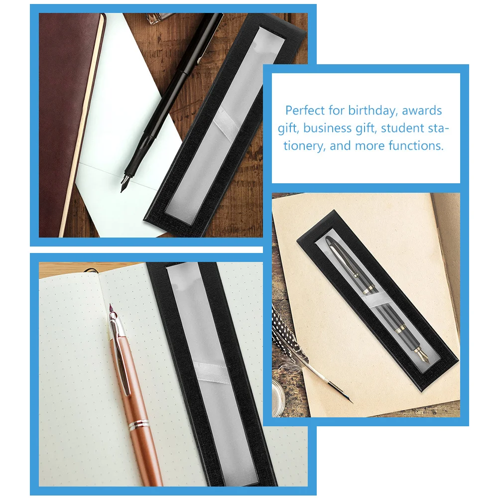 6 قطعة صناديق تغليف القلم صندوق تخزين ورقي سعة كبيرة قلم حبر حامل القلم الرصاص عرض شفاف منظم هدية