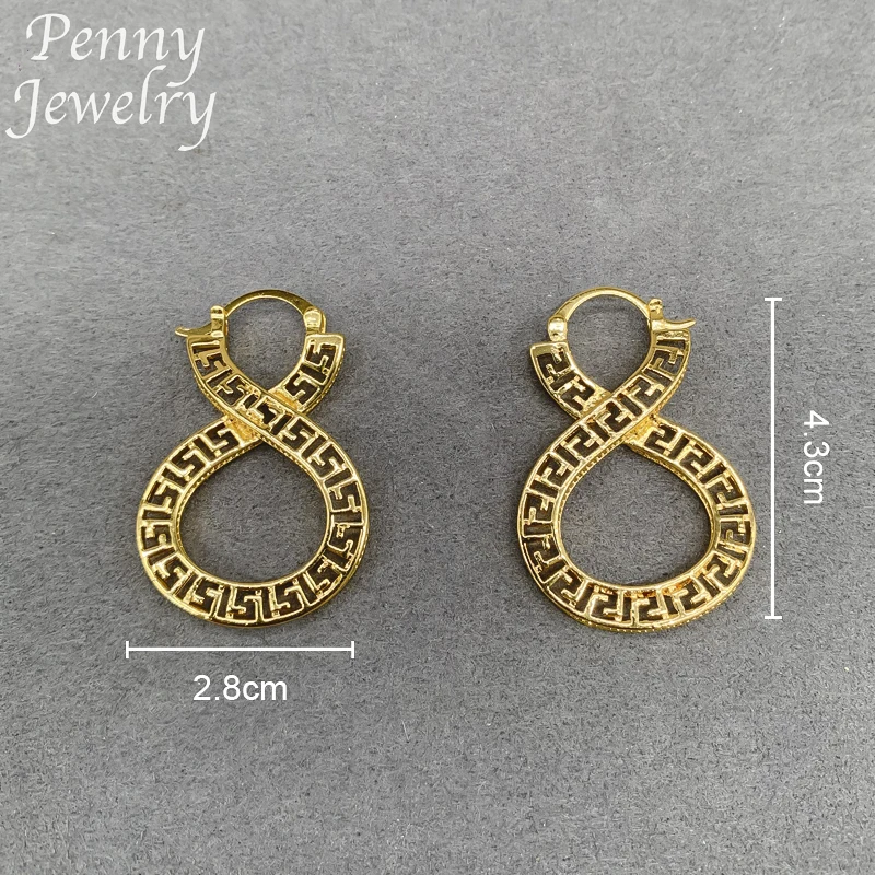 Pendientes de aro chapados en oro de 18K para mujer, aretes de gota Vintage de cobre, regalos de boda para fiesta, conjuntos de joyas africanas italianas originales