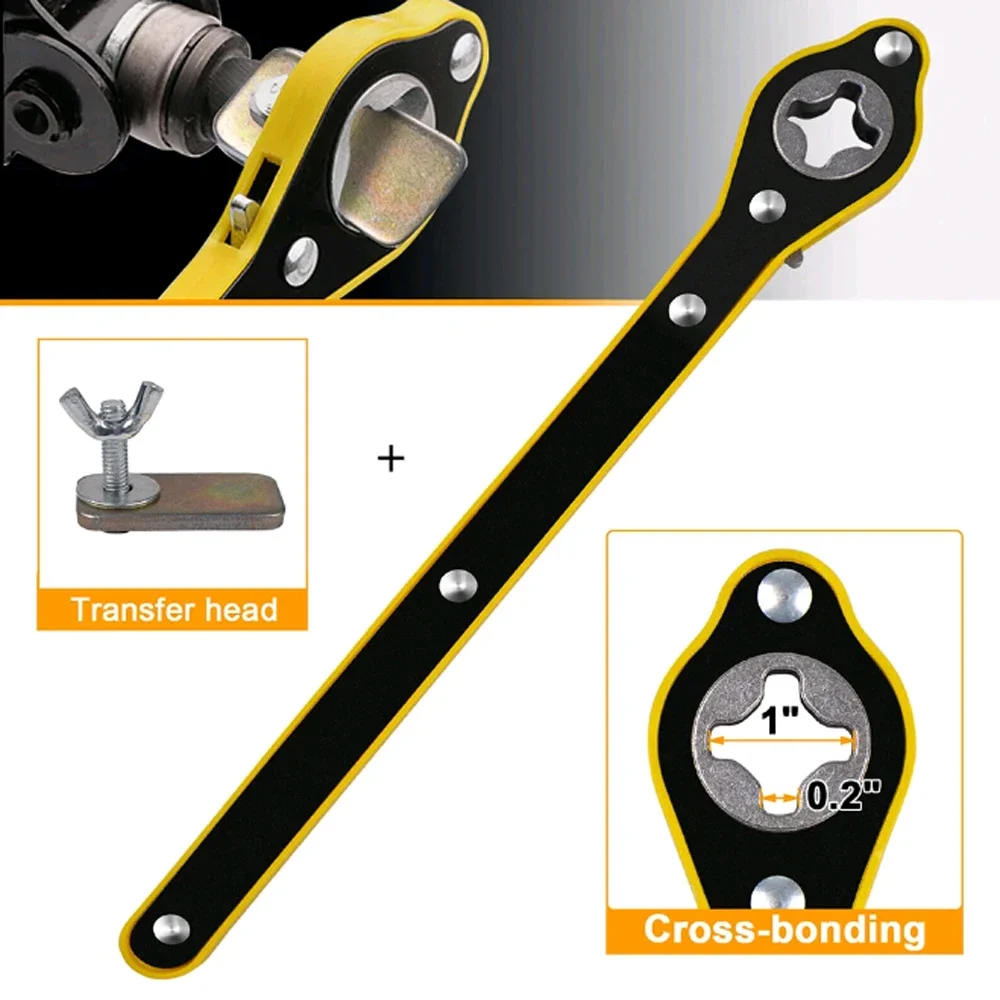 Motorcyle Jack Ratchet Wrench Labor-saving Scissor Ratchet Spanner Key Tire Wheel Lug Wrench High Carbon Steel Hand Repair Tool