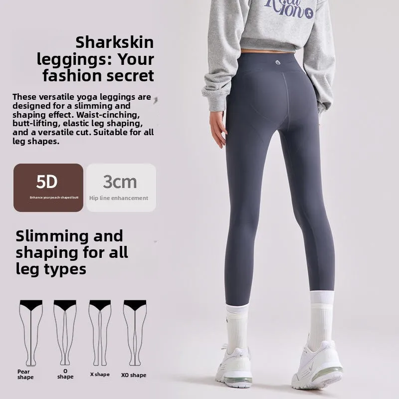 سراويل يوجا عالية الخصر للسيدات سراويل Fitn Spor عالية المرونة من الجلد مقاس كبير ملابس خارجية بدون خيوط غير مرغوبة