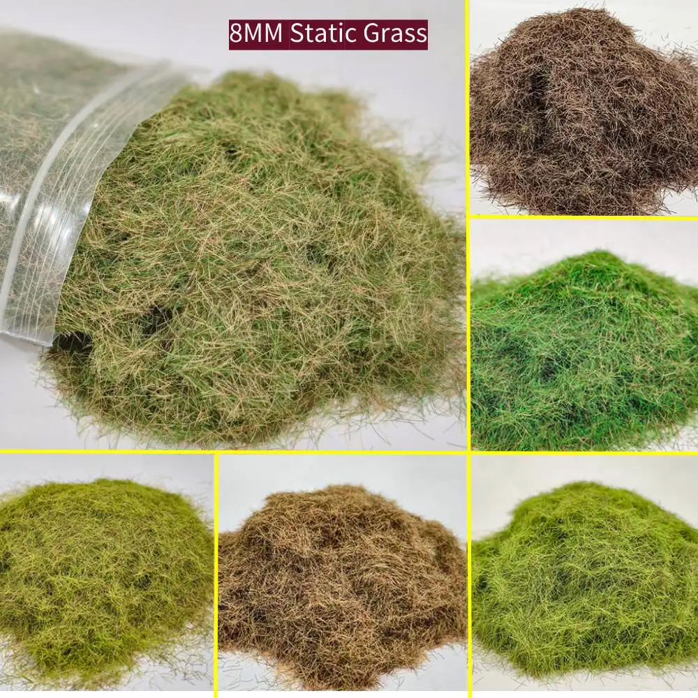 Artificial Miniature Static Grass Needle 8MM Grass Tuft for Sandtable Landscape/Railway Train Layout/Wargame Scenery/Diorama 30G