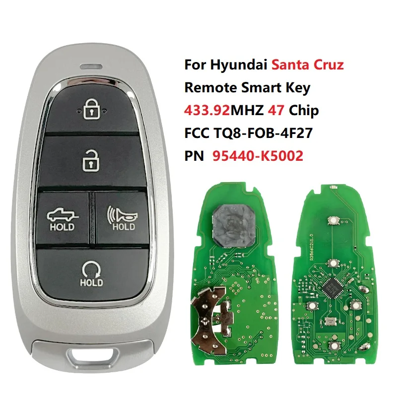 

CN020253 Part Number 95440-K5002 For Hyundai Santa Cruz 2022 Smart Remote Key 5 Buttons 433MHz 47 Chip Keyless Go FCC TQ8-FOB-4F