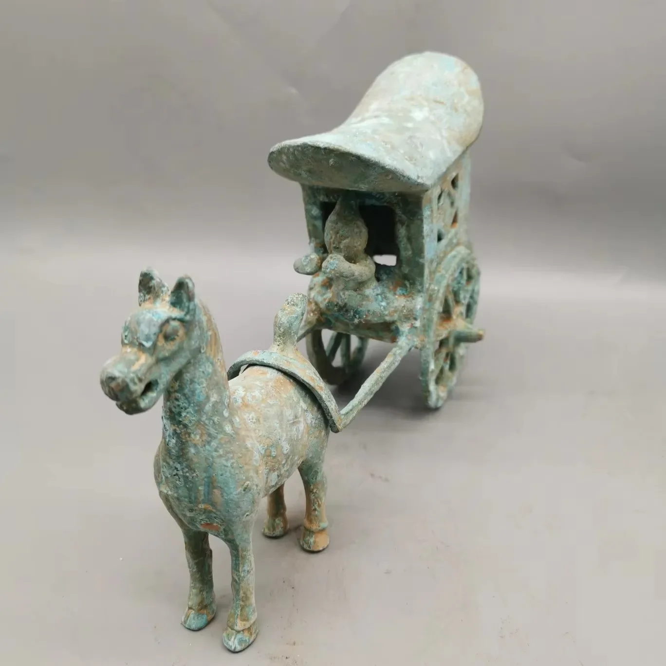 Make Old Bronze Ware Horse Drawn Car Home Decoration Accessories