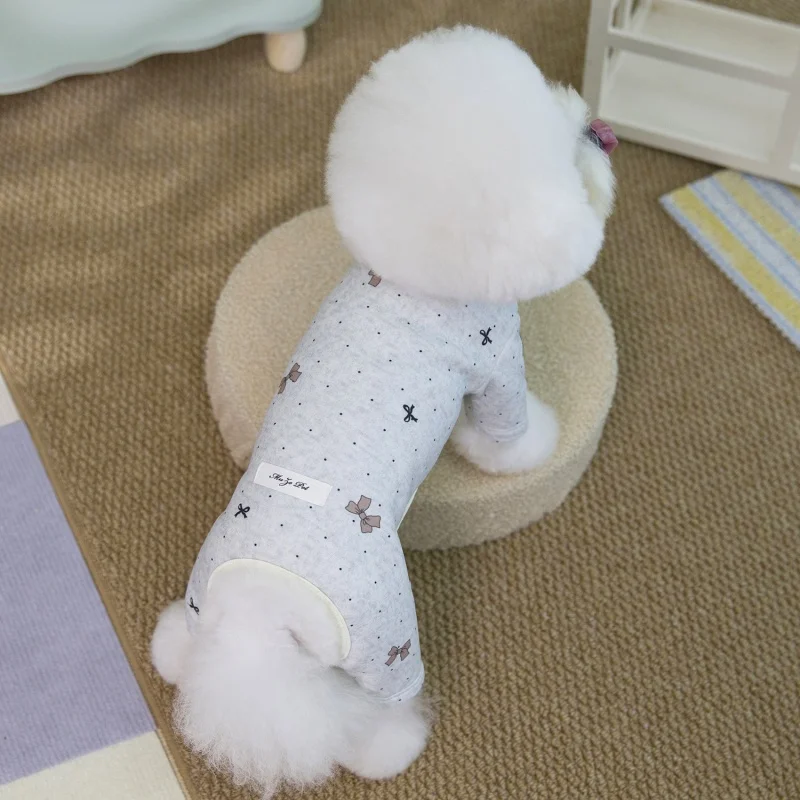 Warme Schlafanzüge für kleine und mittelgroße Hunde, Dackel, Mops, bedruckte Hundekleidung, vierbeiniger Hoodie, Hose, Overall, Welpen-Onesie XXL – Detail 7