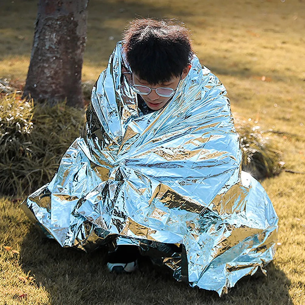

4Pcs Emergency Blanket Thermal Insulation Outdoor Survival Camping Waterproof Windproof Keep Warm Blanket Camping Sheet