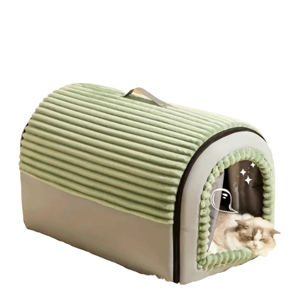 Winter Enclosed Pet House Detachable Soft Dog Bed & Cat Bed Anti-Slip Bottom with Door Curtain Warm Tent For Small Animals view 4