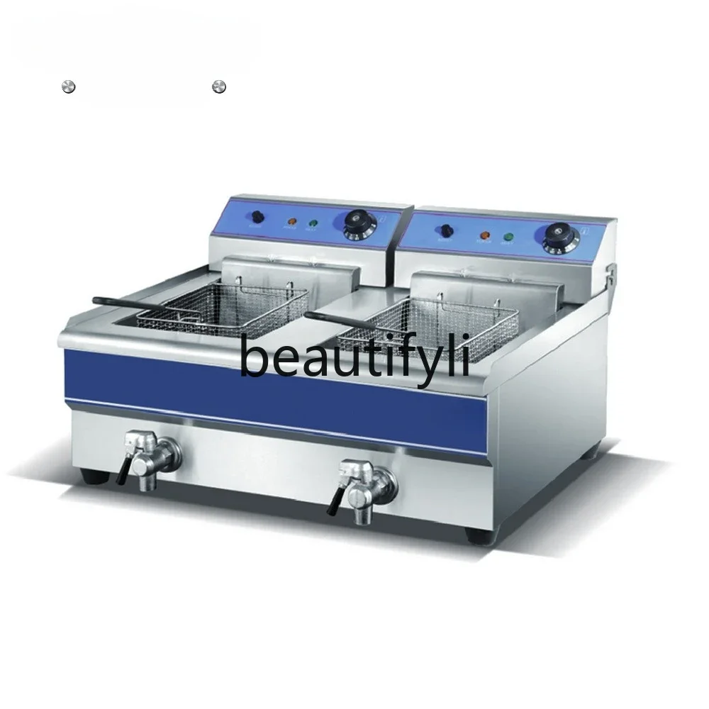 

Z189 Двухцилиндровая электрическая фритюрница для картофеля фри, коммерческая модель, электрическая фритюрница с контролем температуры по времени, оборудование для общественного питания