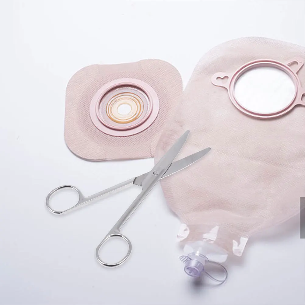 

2Pcs Ostomy Scissors Stainless Steel Blunt Head Rustproof Long Life for Bag Cutting Practical Scissors