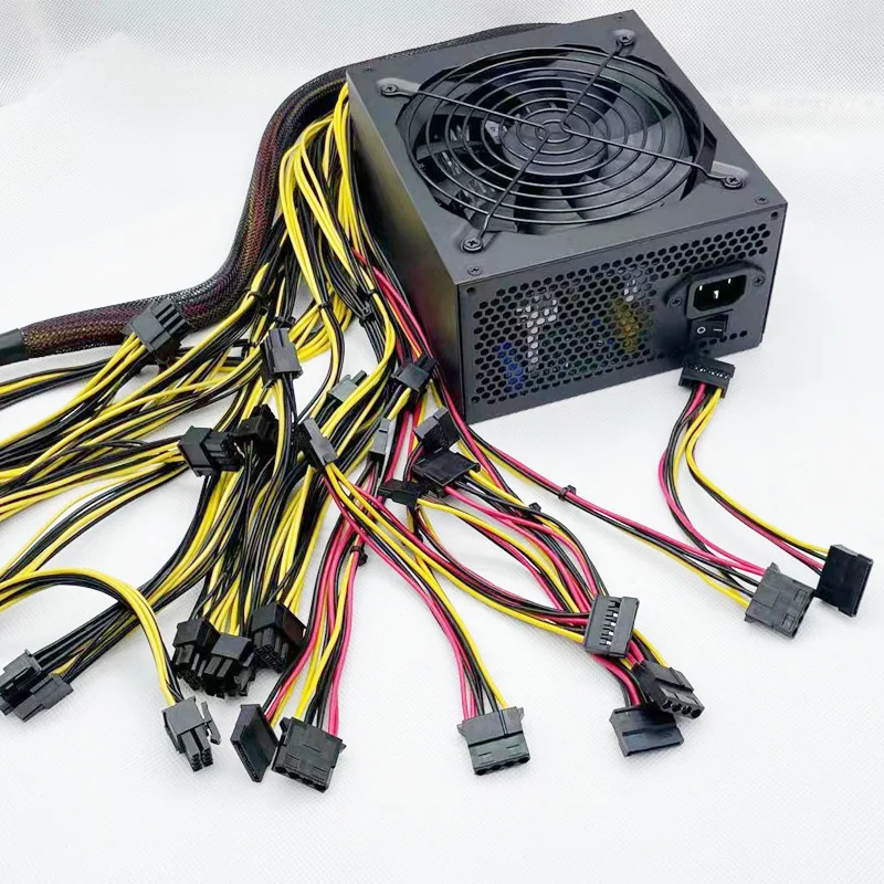 ATX Desktop Assembly Computer Power Supply 1600W 100% Full Load Aging Test Non-Modular 24Pin Interface 8V Output Server Support