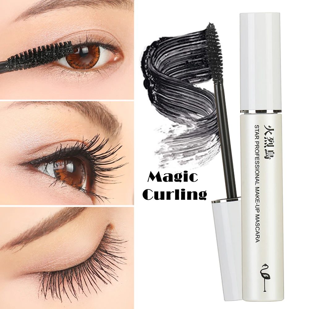 Flamingo Marke Star Professionelle Mascara curling thicking wasserdicht keine klumpen wischfest mascara Verlängerung Mascara