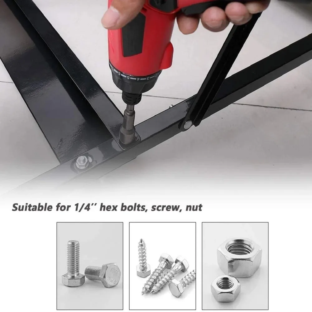 Broca de destornillador de tuerca de perno Extra profundo, llave de vástago hexagonal HRC60 de 1/4 pulgadas, destornillador para herramienta eléctrica de 5,5-19mm, 80mm