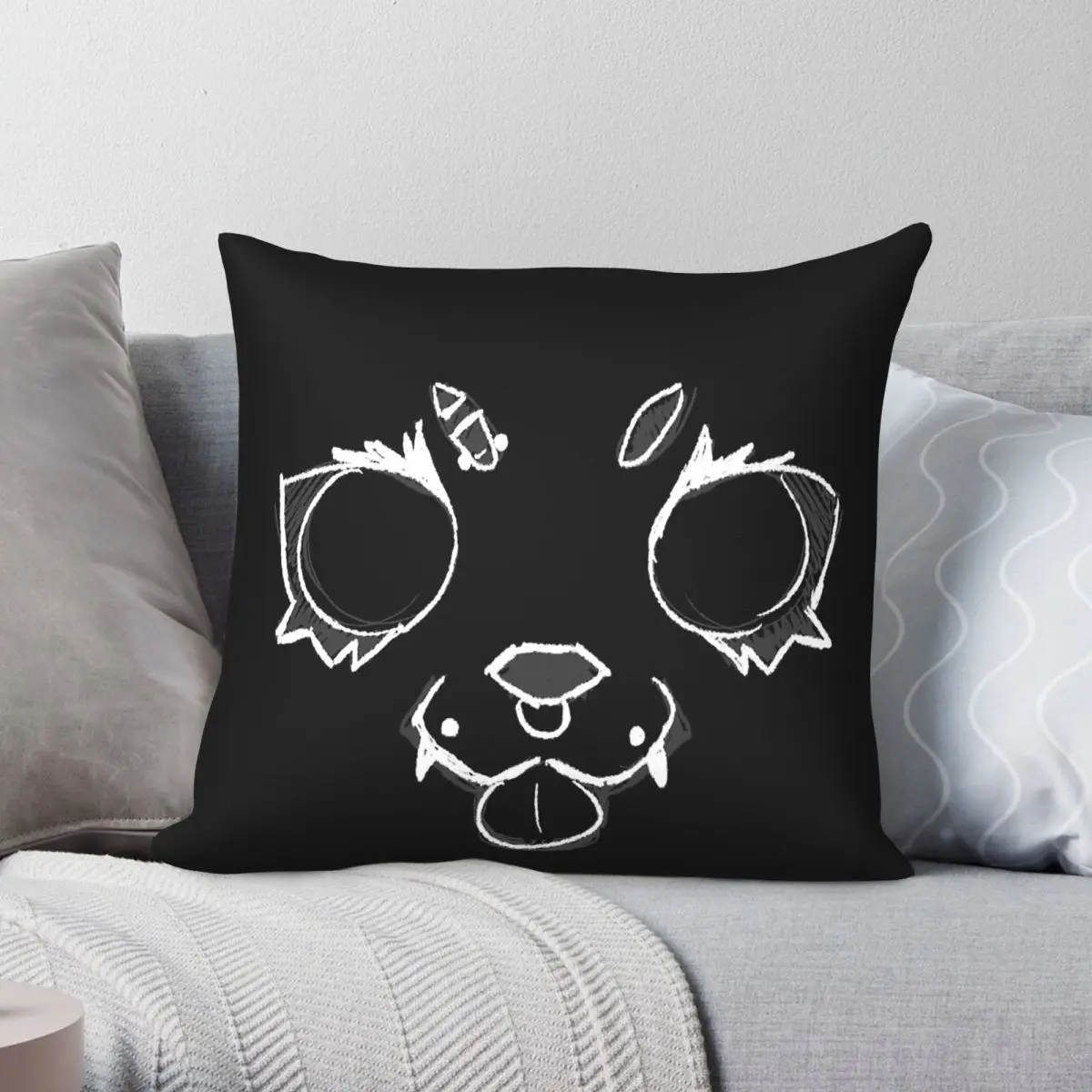 Kitty Kat Excited Square Pillowcase Polyester Linen Velvet Pattern Zip Decorative Home Cushion Case 45x45