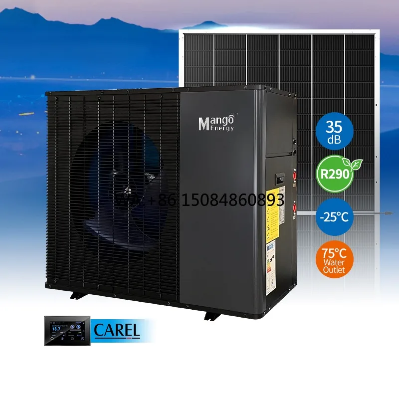 R290 12kw 15kw -25 Degree A+++ Solar Heat Pump, for Heating, Cooling & Hot Water