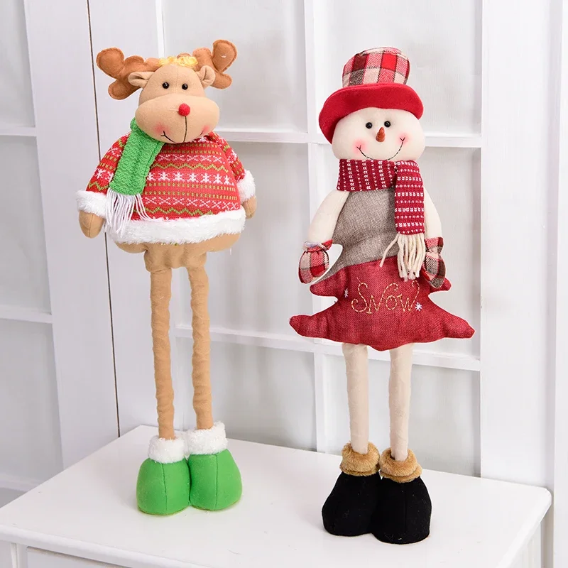 

Christmas decorations 67cm Santa Claus deer snowman retractable Christmas plush decoration living room decoration