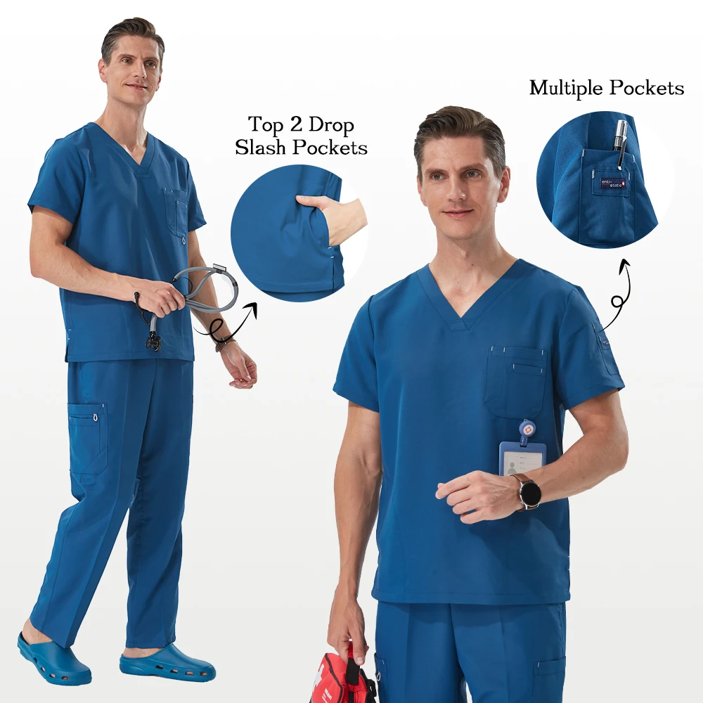 ropa-de-enfermeria-antiestatica-con-cuello-en-v-disenada-para-hospitales-™-uniformes-quirurgicos-para-hombre-trajes-medicos-con-multiples-bolsillos-9901