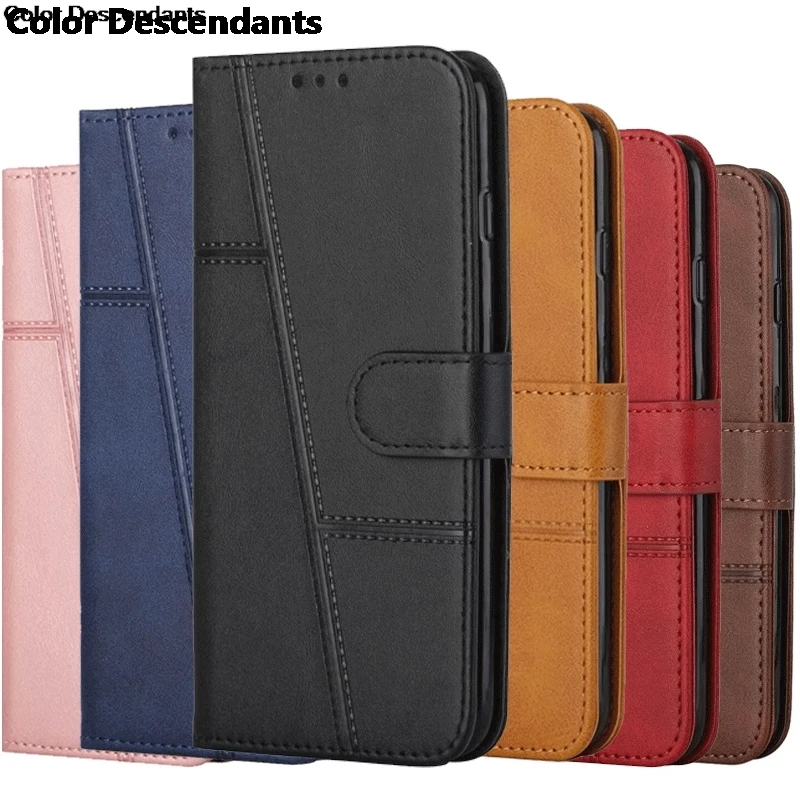 Magnetic Lines Leather Flip Cases For Realme Note 50 P1 Pro C21Y C25Y V30 V20 V25 Narzo 70 50 N53 10 10A 20A Wallet Card Covers