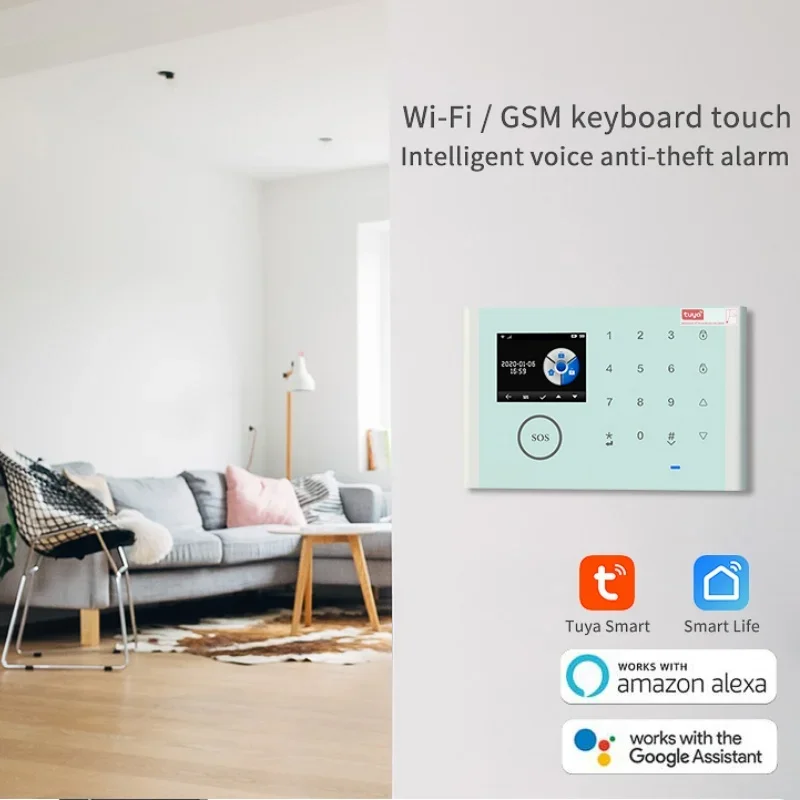 DFA Residential TUYA Smart Gsm WiFi-alarmsysteem voor huisbeveiliging Alarmhuis Smart Life APP Compatibel Apple Android Hemelsblauw