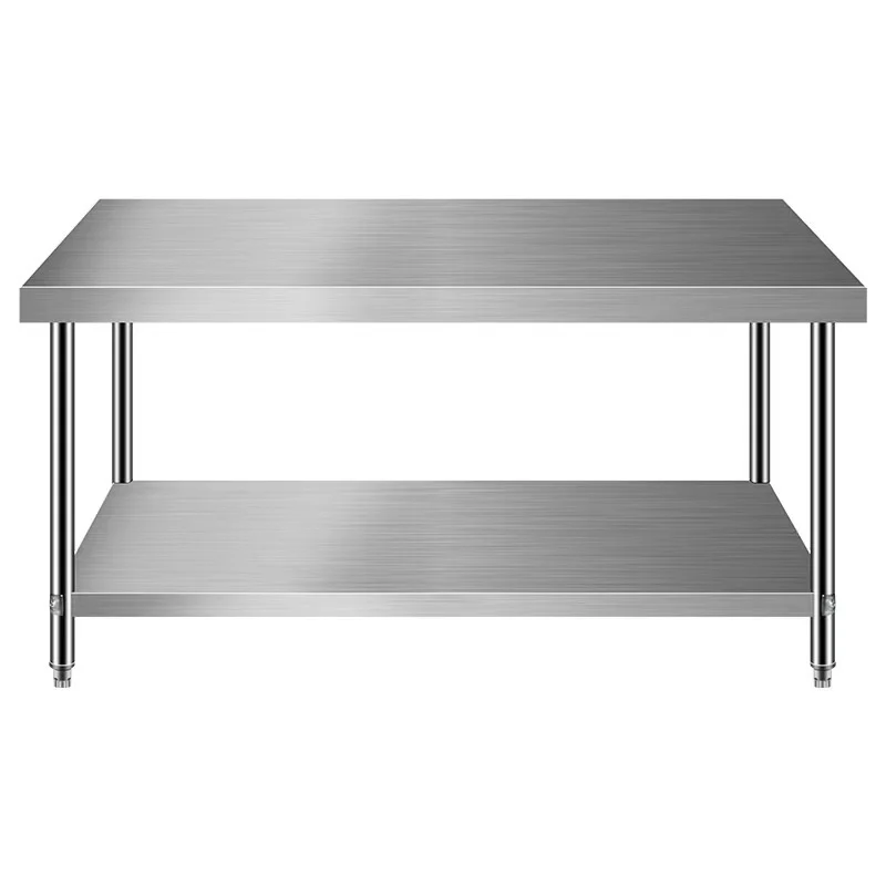 

Wholesale 304 Stainless Steel Double-Layer Workbench Thickened Kitchen Operation Table For Restaurant Hotel Durable Electric