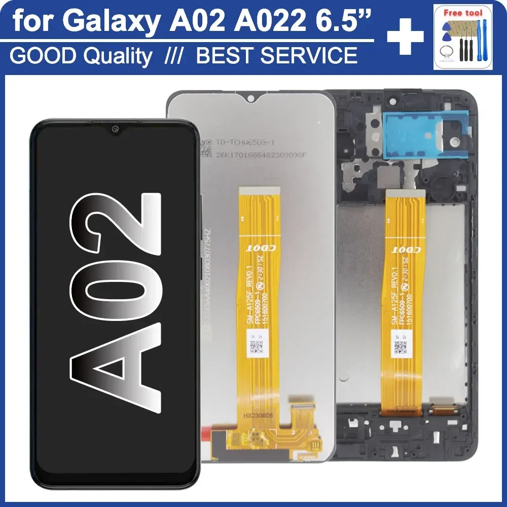 

6.5" LCD for Samsung A02 A022 LCD Display Touch Screen Digitizer Panel Replacement for Galaxy A02 Display A022F A022F/DS +Frame