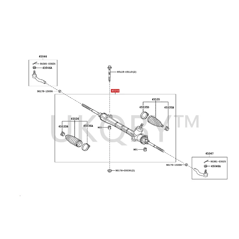 4551002141 4551002142 To yo ta  Corolla Steering gear assembly