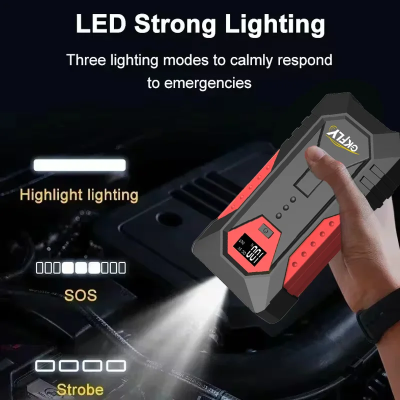 12 فولت سيارة الانتقال كاتب المحمولة 18000 مللي أمبير البنزين الديزل بدء جهاز كابلات المحمولة قوة البنك 2000A شاحن بطارية السيارة المغفل #4