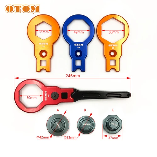 Imagen 2 del producto Accesorios para motocicleta, llave y manga para tapa de horquilla para KYB SHOWA WP, herramienta de reparación de extracción de amortiguador frontal, llave inglesa de 50/49/35mm