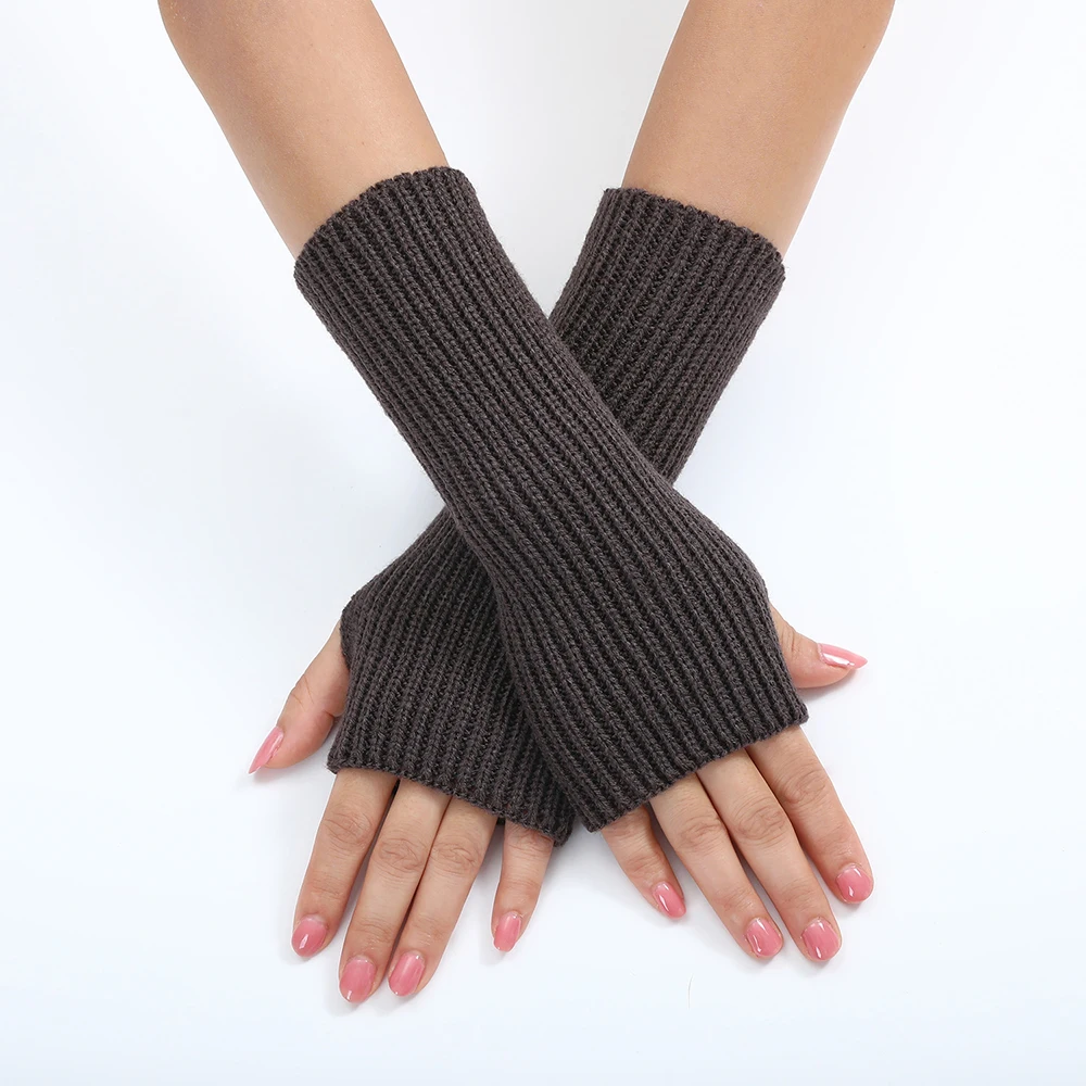 Y2k Halb finger handschuhe Damen Herbst/Winter koreanische Ausgabe All-Tie gestrickt warme vertikal gestreifte Wolle halb geschnittenen Studenten schreiben