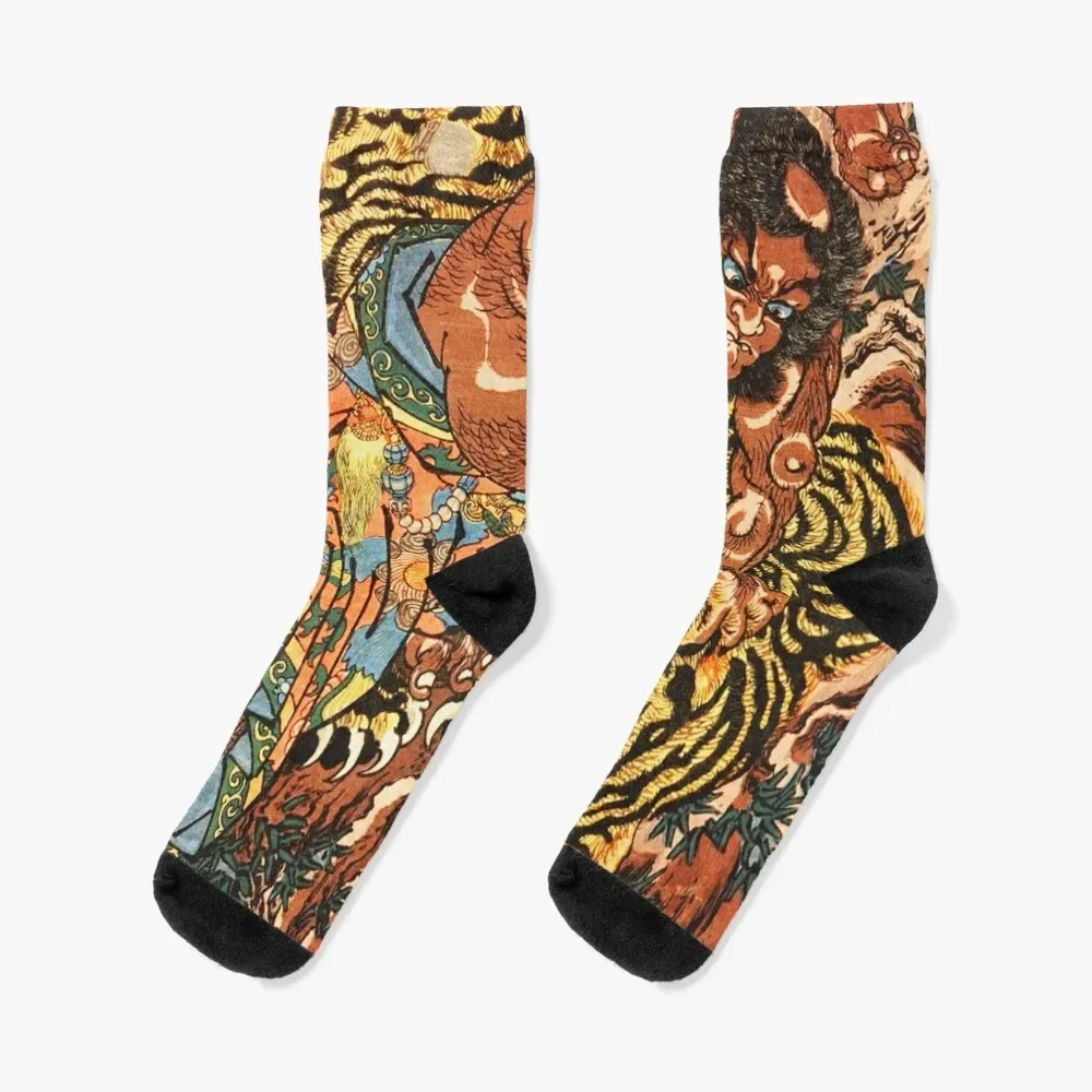 

Gyoja Busho fights the Tiger Socks with print snow gifts Socks Male Women's