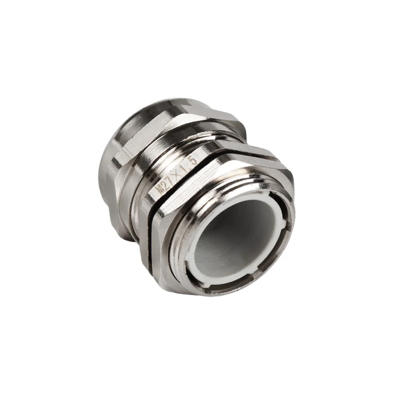 Brass Nickel-Plated Straight Waterproof Gland M8/M10/M12/M20 Sizes IP68 Sealing Locking For Electrical Cable Connections